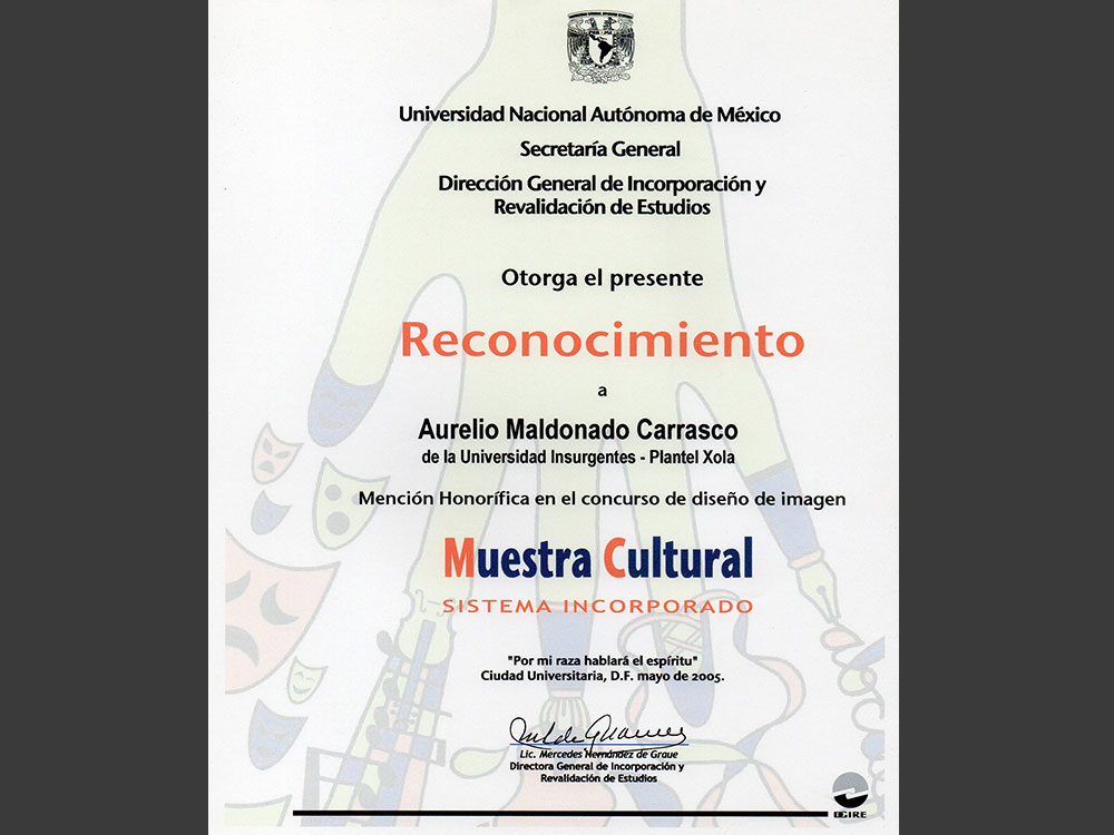 Mención honorífica en un concurso de cartel de la UNAM