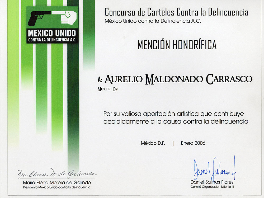 Mención honorífica en un concurso de cartel donde hubo más de 1800 participantes.
