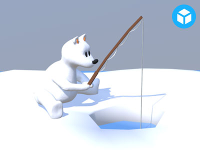 Bear ice fishing